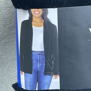 Well Worn Women's L Velvet Cardigan Black e0667